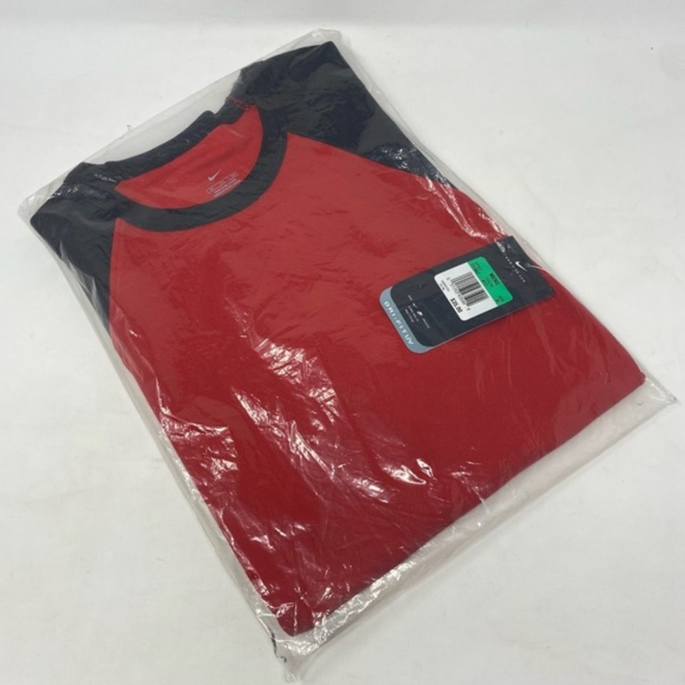 Nike T Shirt Mens XL DRI‎ FIT UV Short Sleeve Red Running Workout Deadstock NOS
